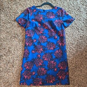 J. Crew Blue and Pink Sheath Mini Dress - 00